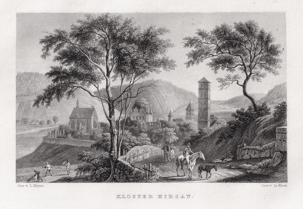 HIRSAU / Calw: Kloster . Originaler Stahlstich um 1850