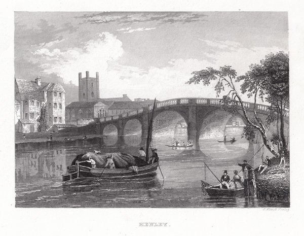 England: Henley an der Themse . Echter Stahlstich um 1850