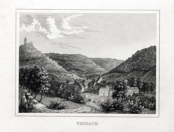Bad Teinach-Zavelstein. Originaler Stahlstich um 1840