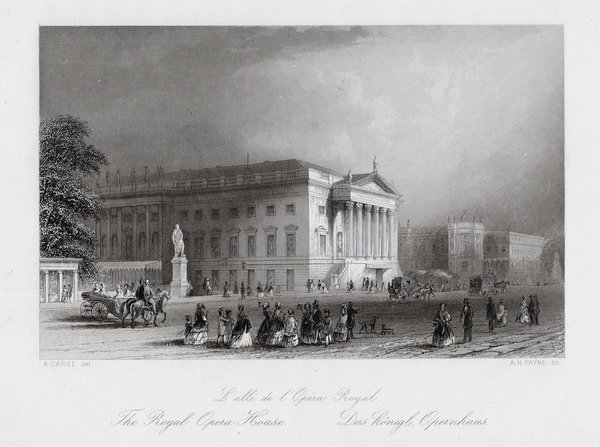 BERLIN: Das königliche Opernhaus. Originaler Stahlstich um 1850