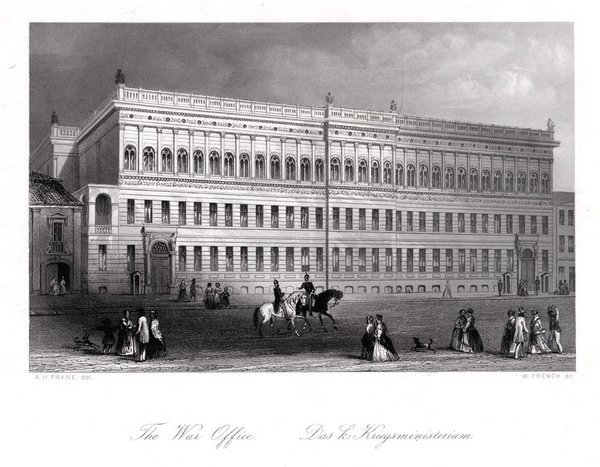 BERLIN: Das Kriegsministerium. Originaler Stahlstich um 1850