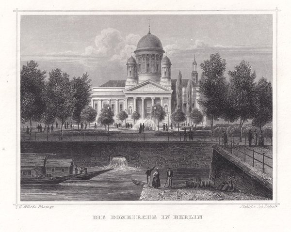 BERLIN: Die Domkirche. Originaler Stahlstich um 1850