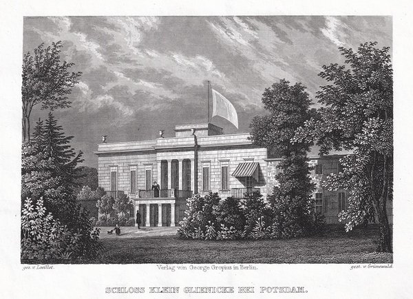 Berlin: Schloss Klein Glienicke bei Potsdam. Originaler Stahlstich 1833