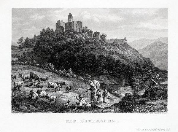 KOHREN - Burg Gnandstein. Stahlstich um 1850