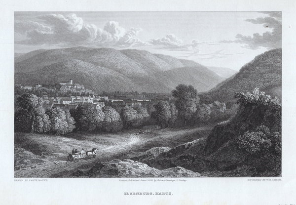 ILSENBURG / Harz, - Originaler Stahlstich um 1830