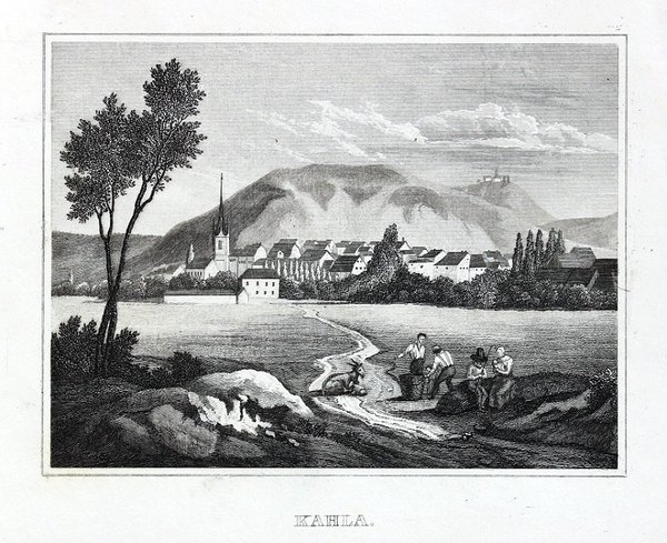 Kahla - Gesamtansicht Originaler Stahlstich um 1840