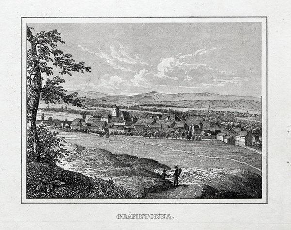 Gräfentonna - Gesamtansicht Originaler Stahlstich um 1840