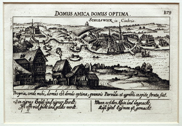 SCHLESWIG: "Schleswick in Cimbria": Originaler Kupferstich 1623