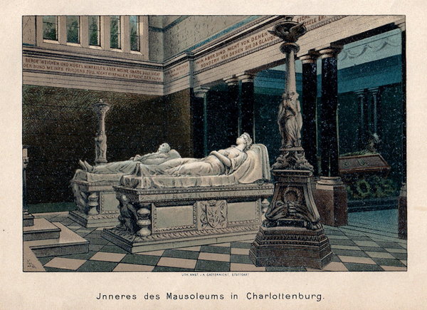 Berlin Charlottenburg: Mausoleum, Innenansicht. Lithographie um 1880