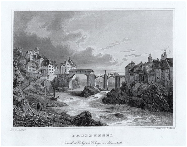Laufenburg, Originaler Stahlstich Rohbock  um 1850