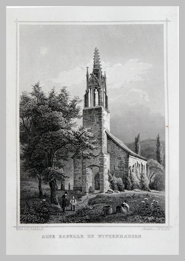 Witzenhausen. Alte Kapelle Originaler Stahlstich Kolb  um 1850