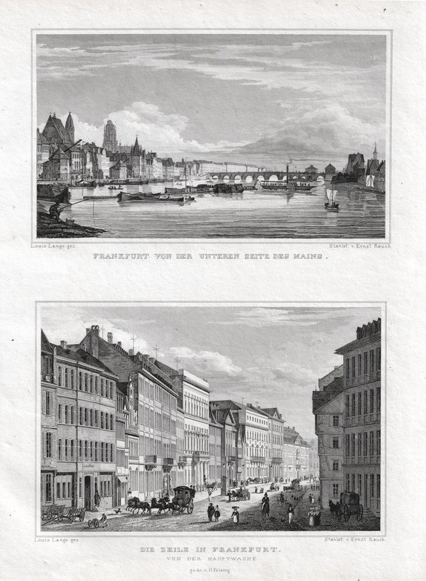 Frankfurt / Main: Sammlung mit 6 Originalen Stahlstichen von 1832