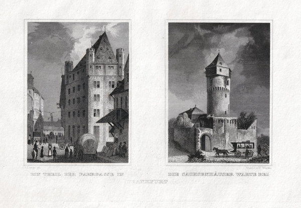 Frankfurt / Main: Sammlung mit 6 Originalen Stahlstichen von 1832
