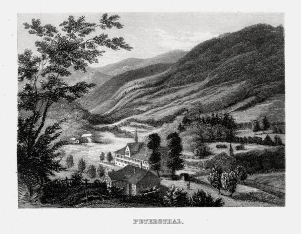 Bad Peterstal - Griesbach. Echter Stahlstich von Geib 1838