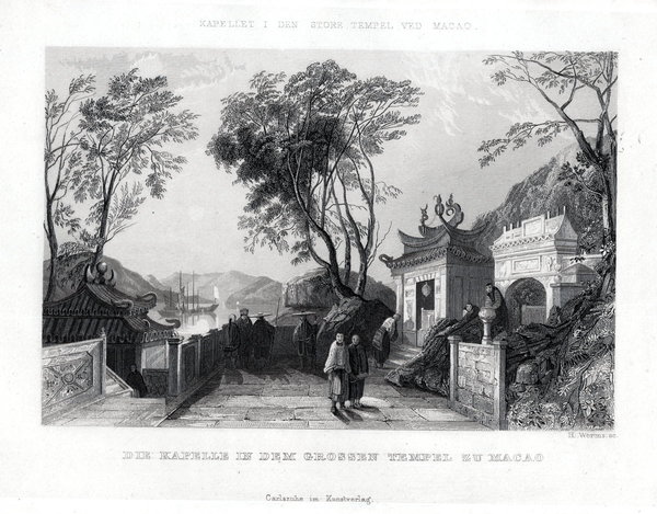 Kapelle im großen Tempel zu Macao  n. Thomas Allom um 1840
