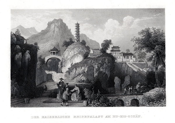 Reisepalast am Hu-Kiu-Schän  n. Thomas Allom um 1840