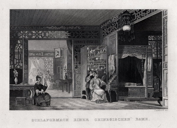 Schlafgemach einer chinesischen Dame  n. Thomas Allom um 1840