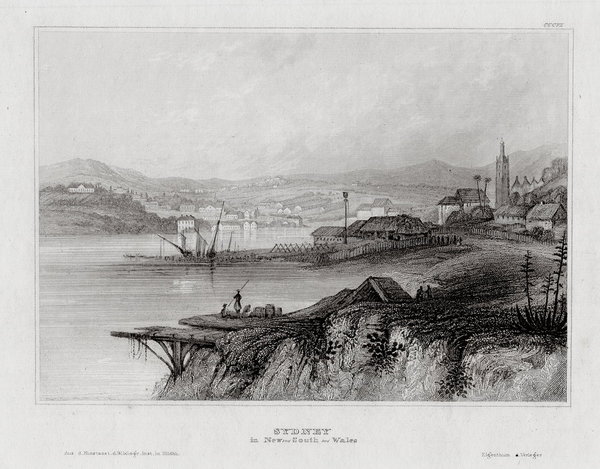 Sydney, Australien Originaler Stahlstich um 1840