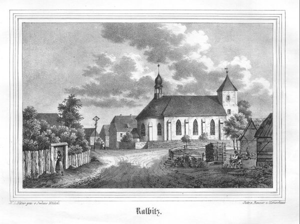 Ralbitz - Rosenthal Kr. Bautzen. Originale Lithographie um 1840