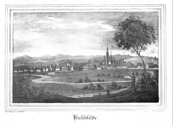 Hirschfelde - Zittau. Originale Lithographie um 1840