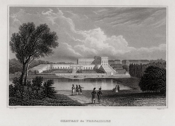 Versailles: Chateau Originaler Stahlstich um 1850