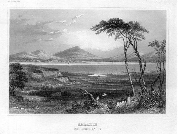 Salamis Griechenland Originaler Stahlstich um 1850