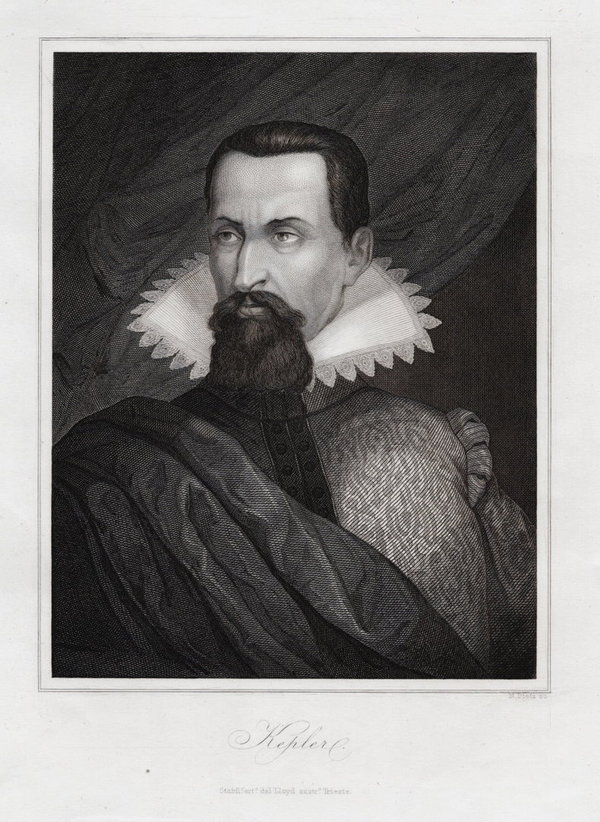 Kepler, Johannes Porträt. Originaler Stahlstich, Dietz 1858